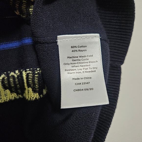 Talbots Sweater Set Size Petite M Navy Blue Cardigan Size Small Tank Heart Print - Picture 12 of 15